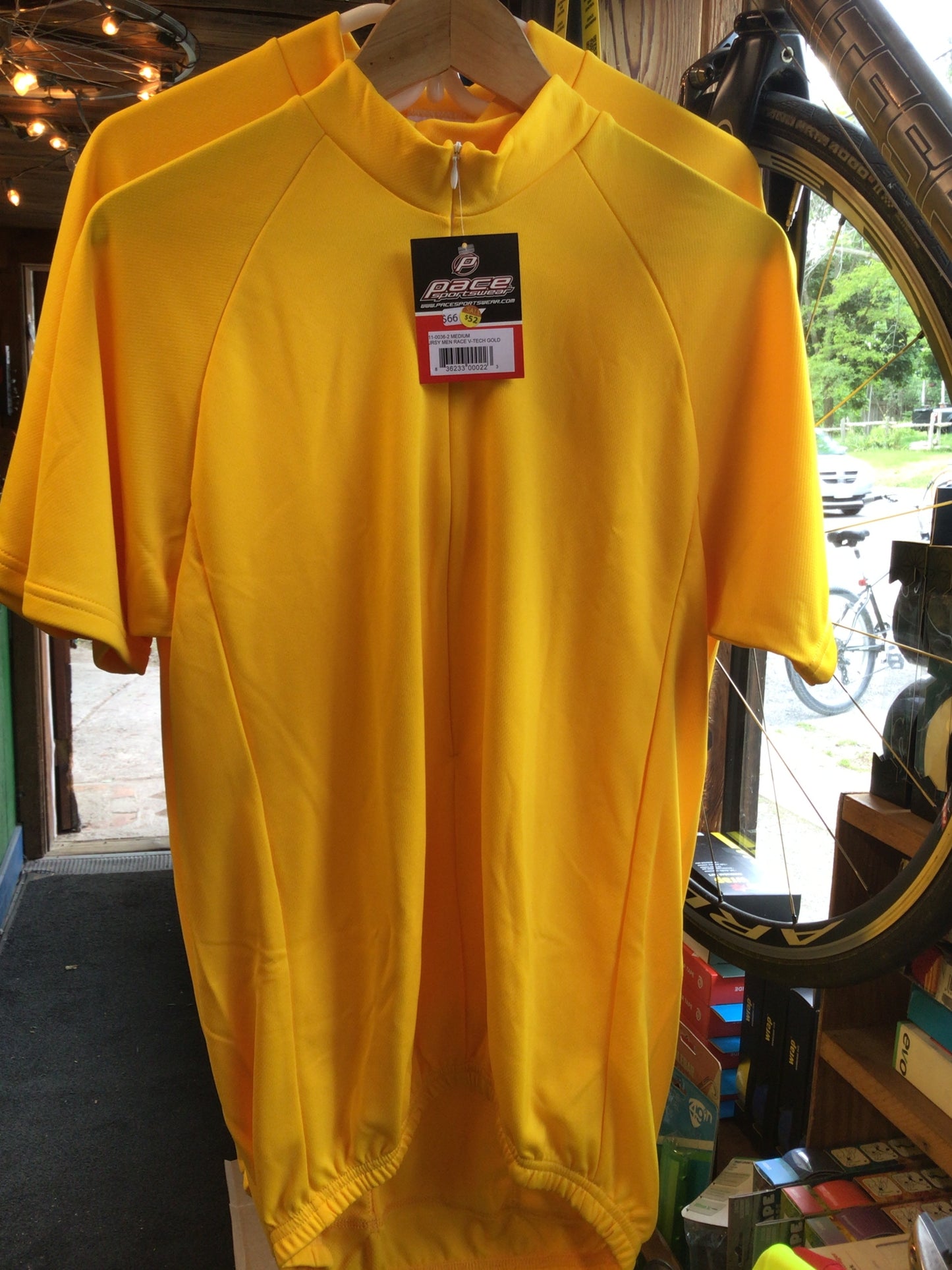 PACE VAPORTECH MENS RACE JERSEY LG GOLD