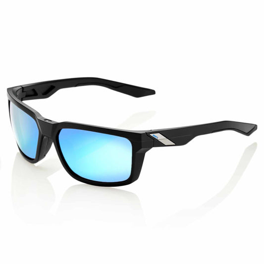 100% Sunglasses DAZE matte black/HiPer blue multilayer mirror lens
