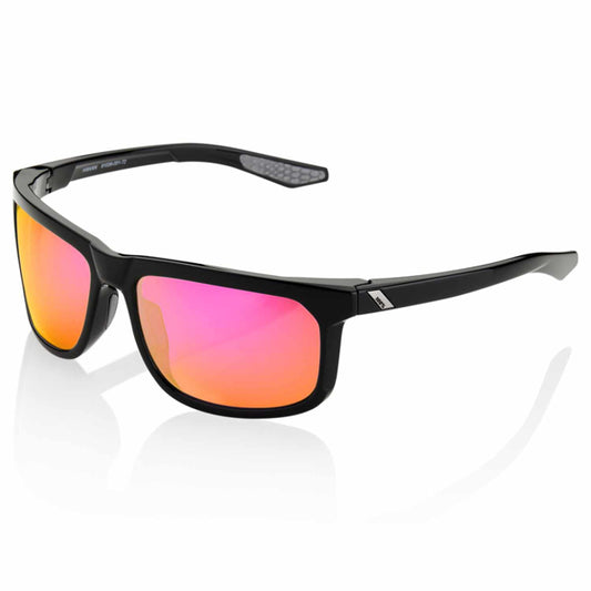 100% Sunglasses HAKAN polished black/purple multilayer lens