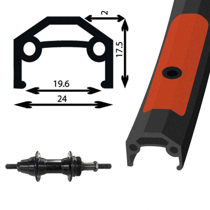 27.5 QR 36H black FW rear rim brake wheel