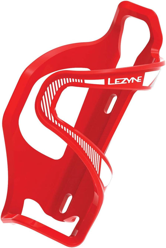 Lezyne Flow Water Bottle Cage: Left Hand Side Loader, Red