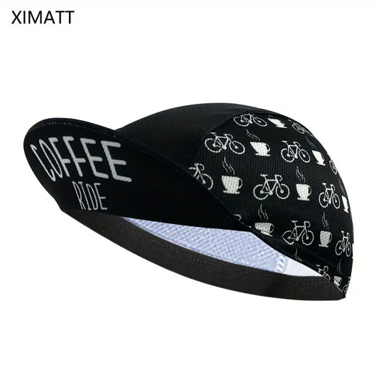 cycling cap black bicycles poly