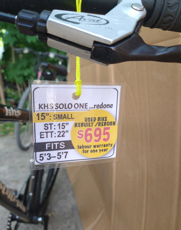 90s KHS Solo-One soft-tail rebuilt (15") one year warranty