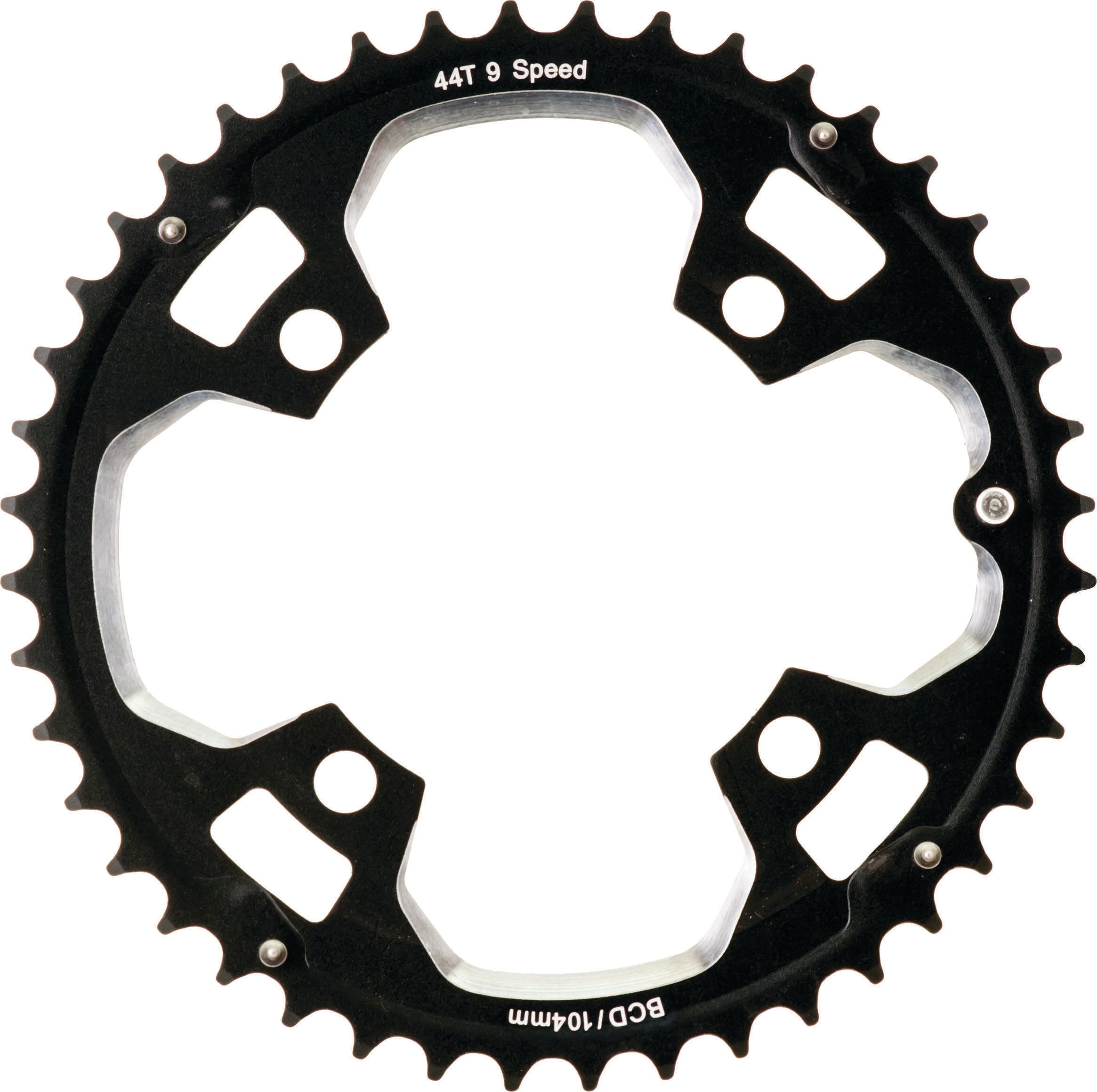 CHAINRING ACTION 104MM 44T BLK 3/32" RAMPED 9spd