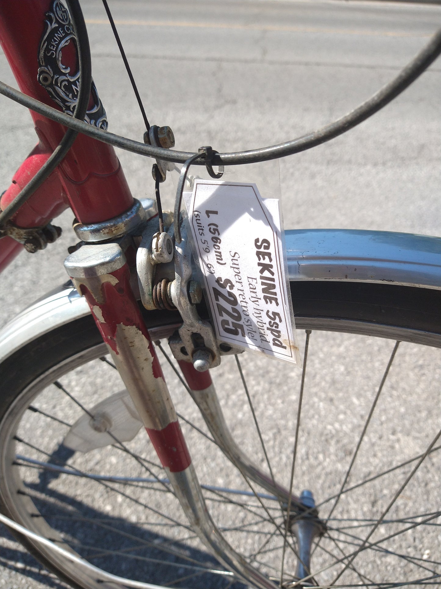 Sekine 56cm Hybrid Red,used, no tax, no warranty