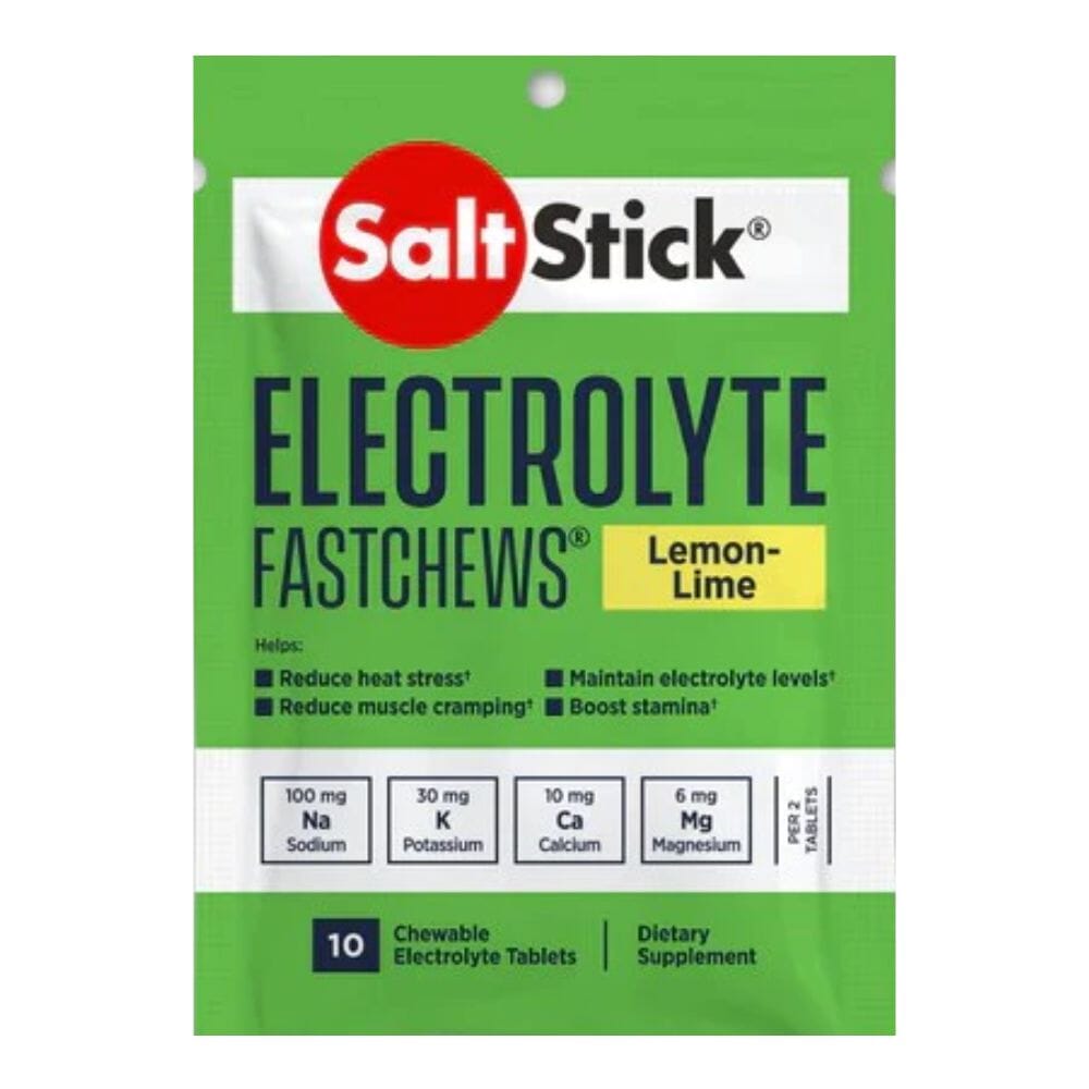 salt stick fast chews - lemon-lime, pack of ten chewable tabs
