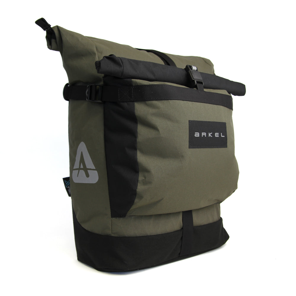 arkel metropolitan forest green single pannier