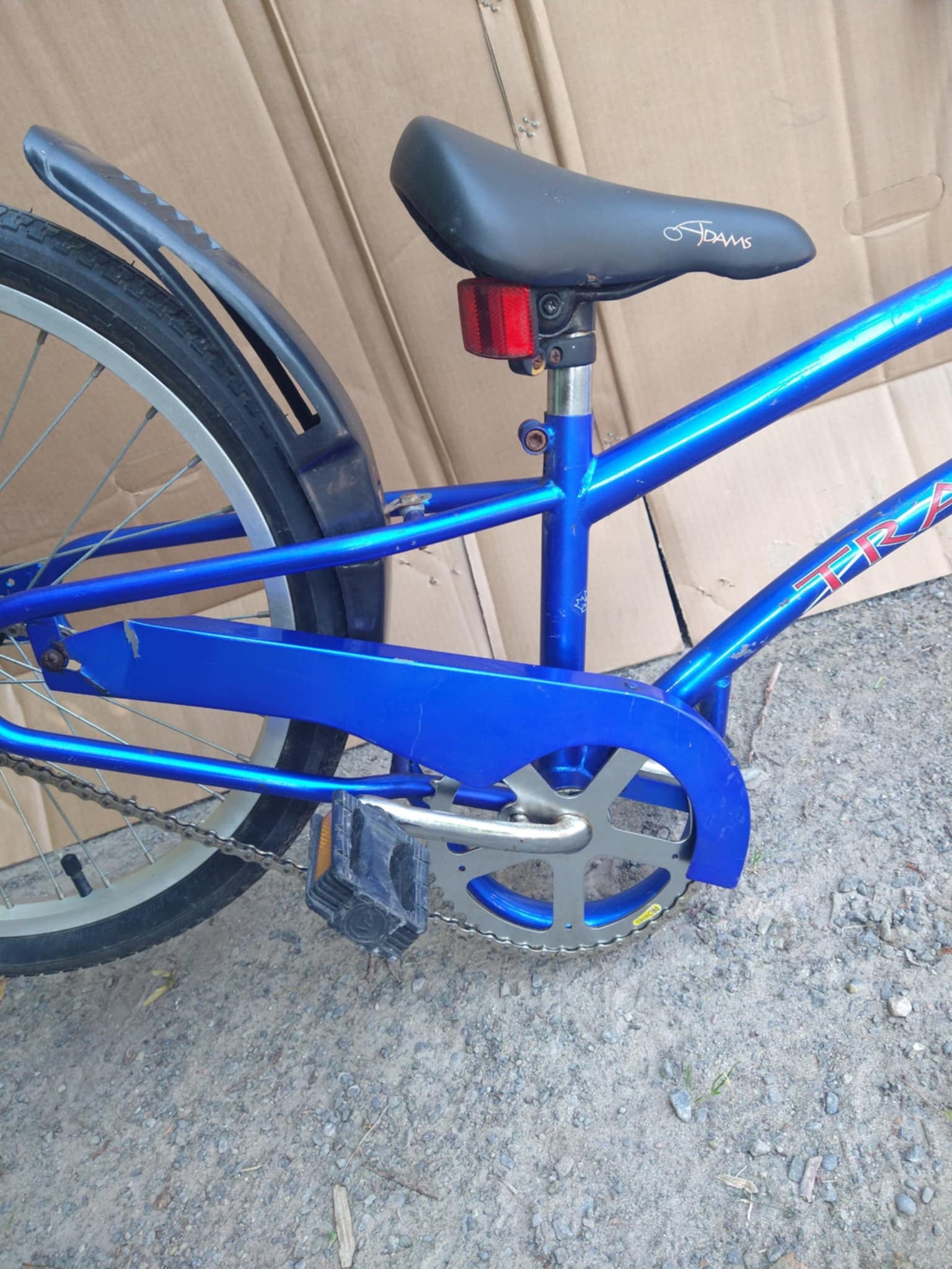 ADAMS Trail-a-bike original kids,blue,used,consignment, no tax, no warranty