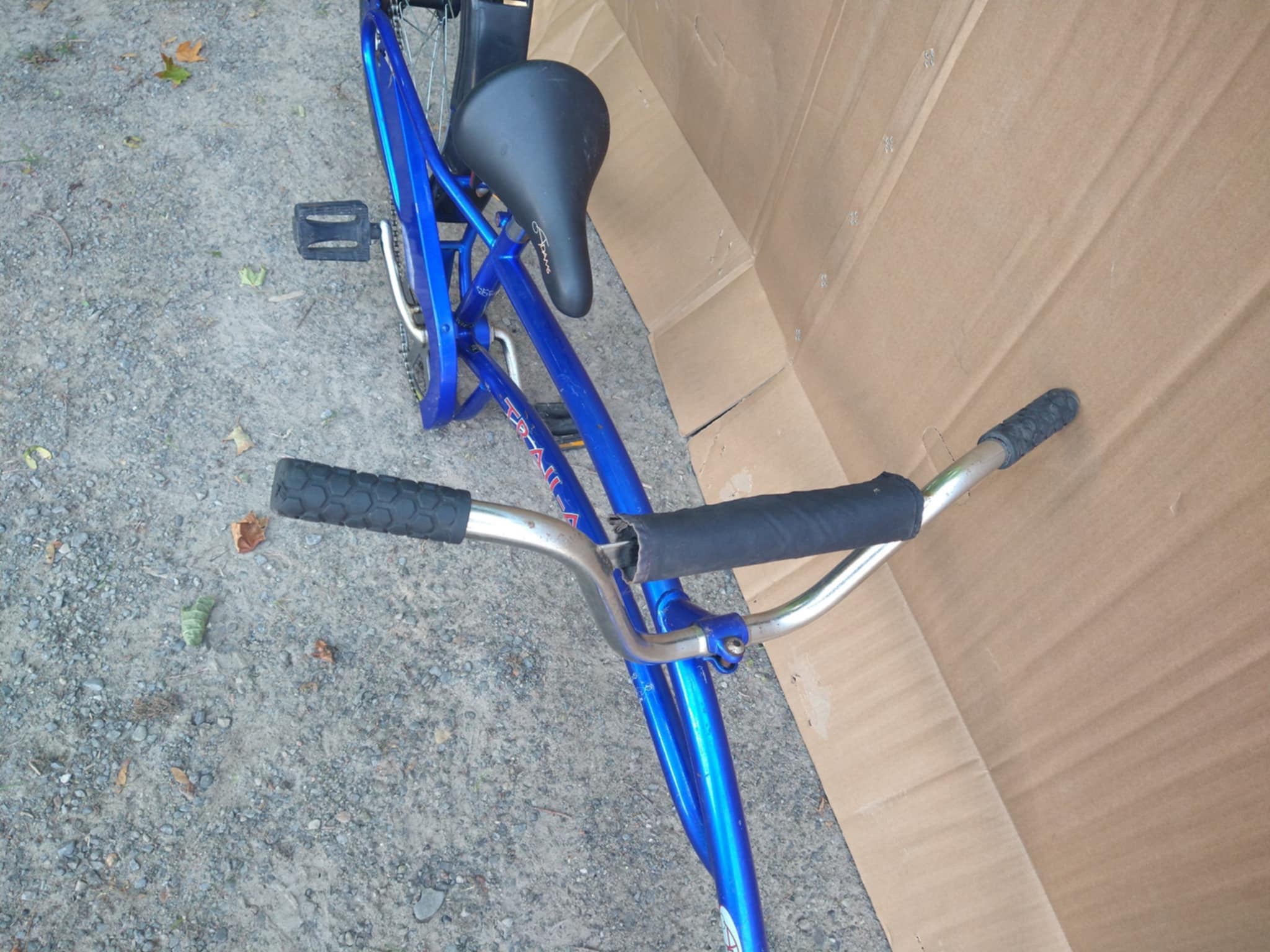 ADAMS Trail-a-bike original kids,blue,used,consignment, no tax, no warranty