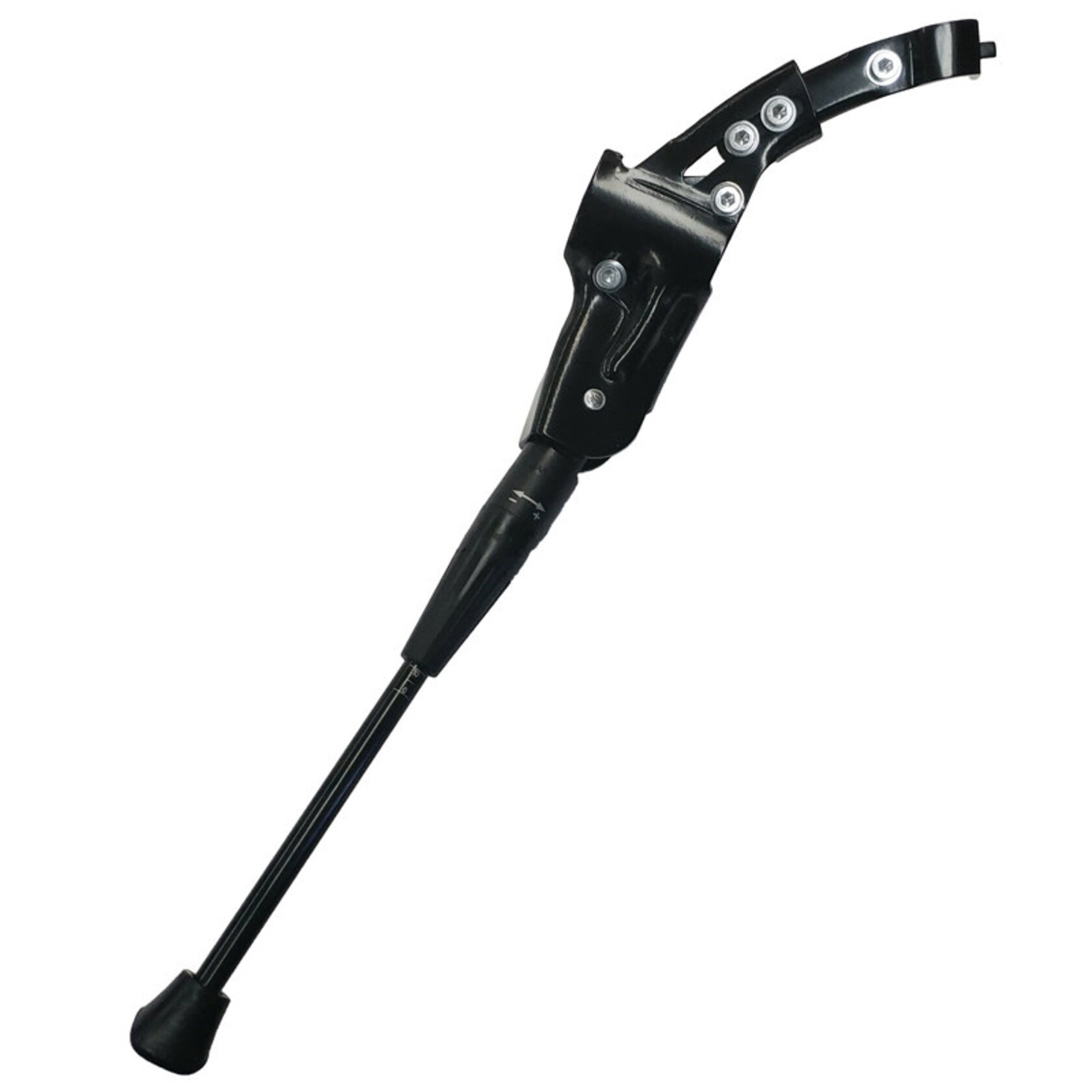 Kickstand, adjustable, oversize, black alloy sliding triangle mount