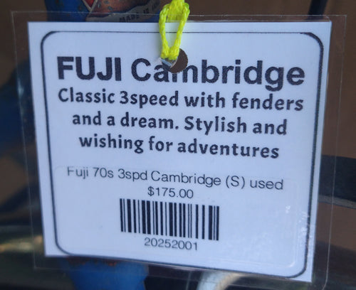 Fuji 70s 3spd Cambridge (S) used, no tax, no warranty