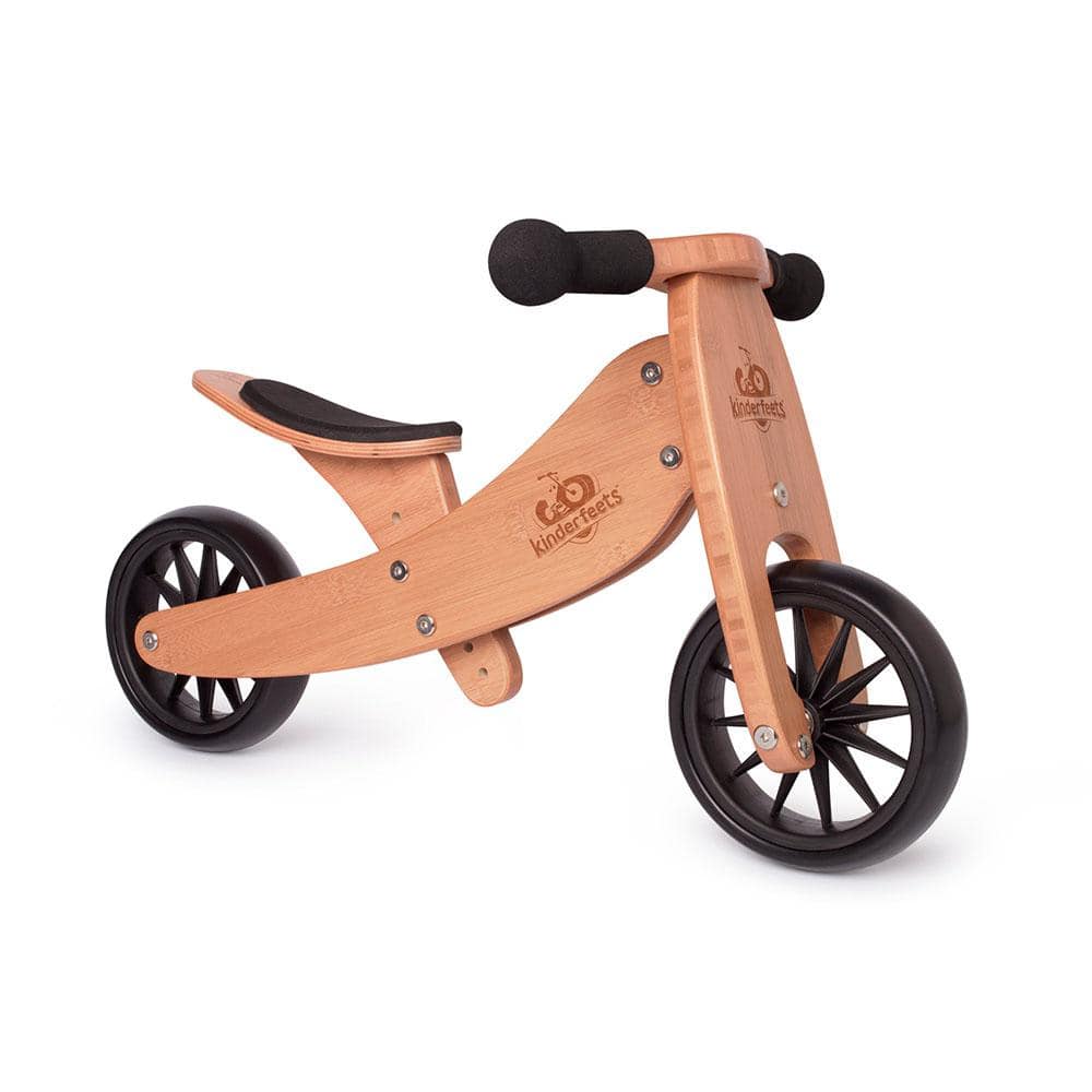 Kinderfeets Durable Wooden Tiny Tot 2 in 1 Balance Bike and Tricycle