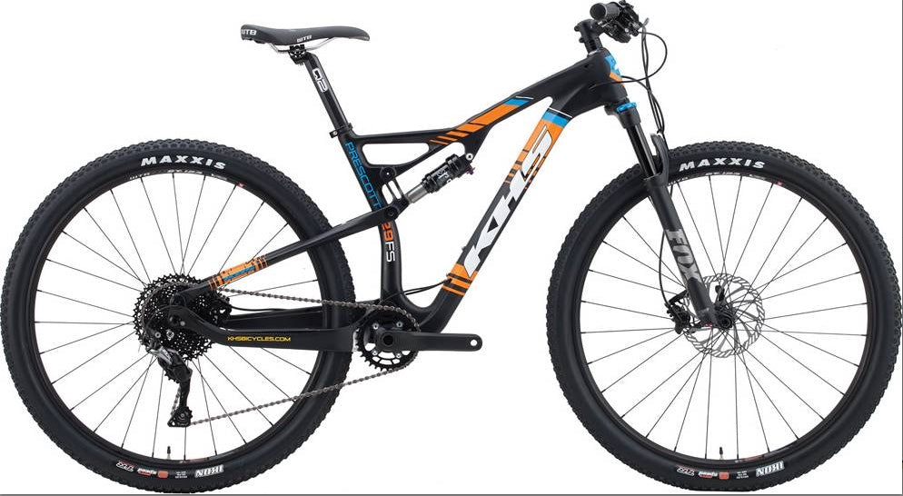 KHS Prescott USED upgraded 2018 L mtb,black/orange