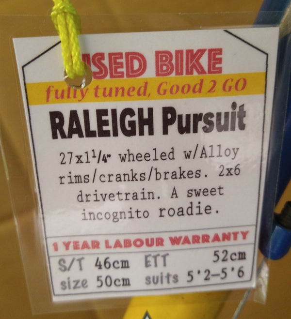 Raleigh Pursuit (50cm) 27 1 1/4" road bike USED