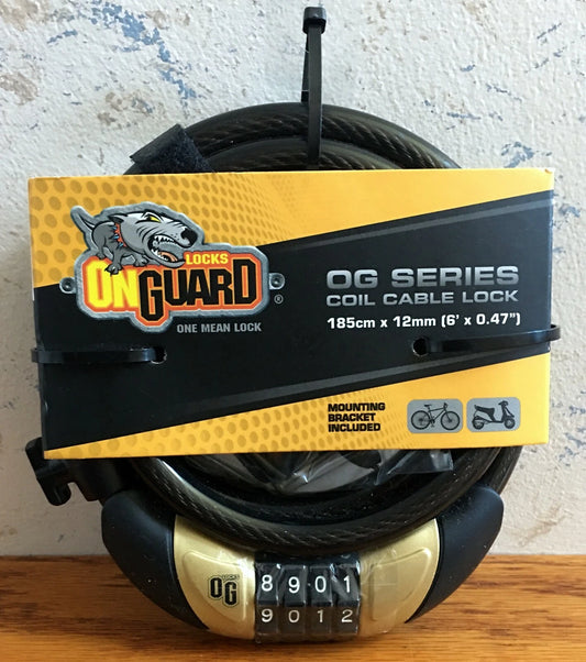 OnGuard 5503 Coil Cable Lock w Quick Release Bracket 6' L 4 Digit