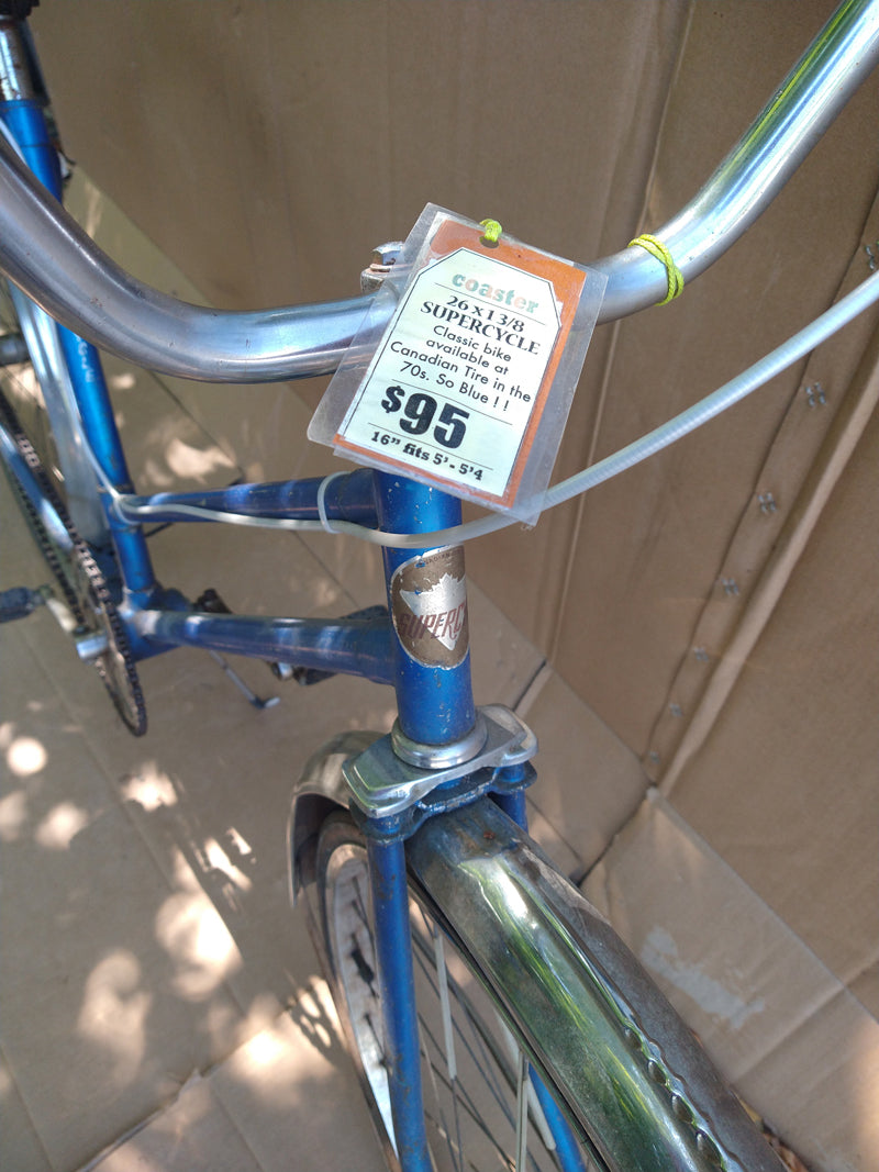 Supercycle Coaster 16" Comfort Blue, USED, 26 x 1 3/8”. consignment, no tax, no warranty