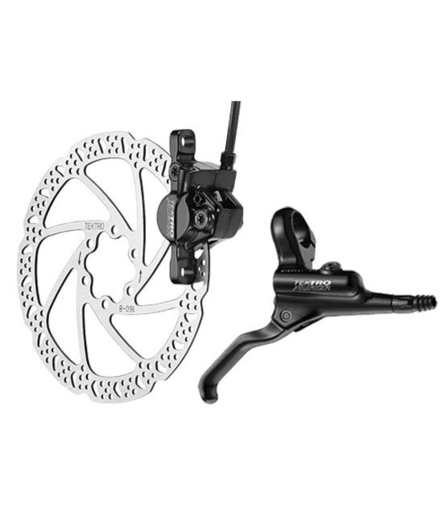Tektro Aurija disc brake (160mm rotor, caliper, lever, hose) Rear
